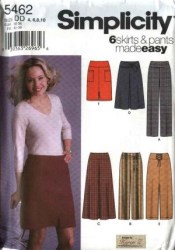 5462 Simplicity  YOKE PANTS, SLIM- FLARE SKIRTS LENGTHS PATTERN 12-18 Uncut